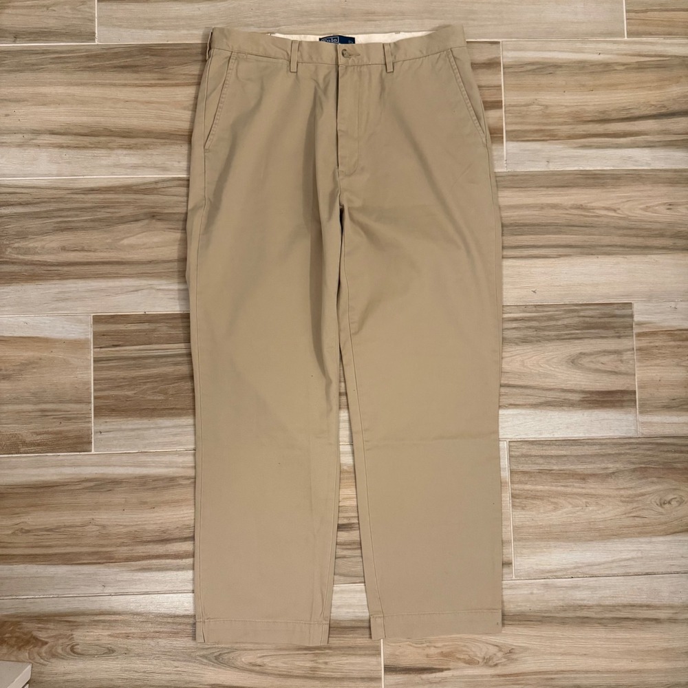 Polo Ralph Lauren Mens Classic Chino Pants Tan‎ Khaki Straight Leg 36x30 Cotton